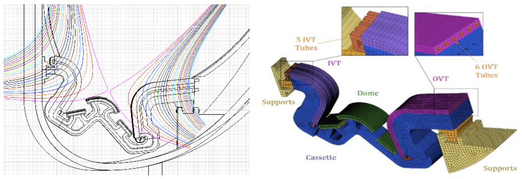 Several view of the Tokamak Divertor